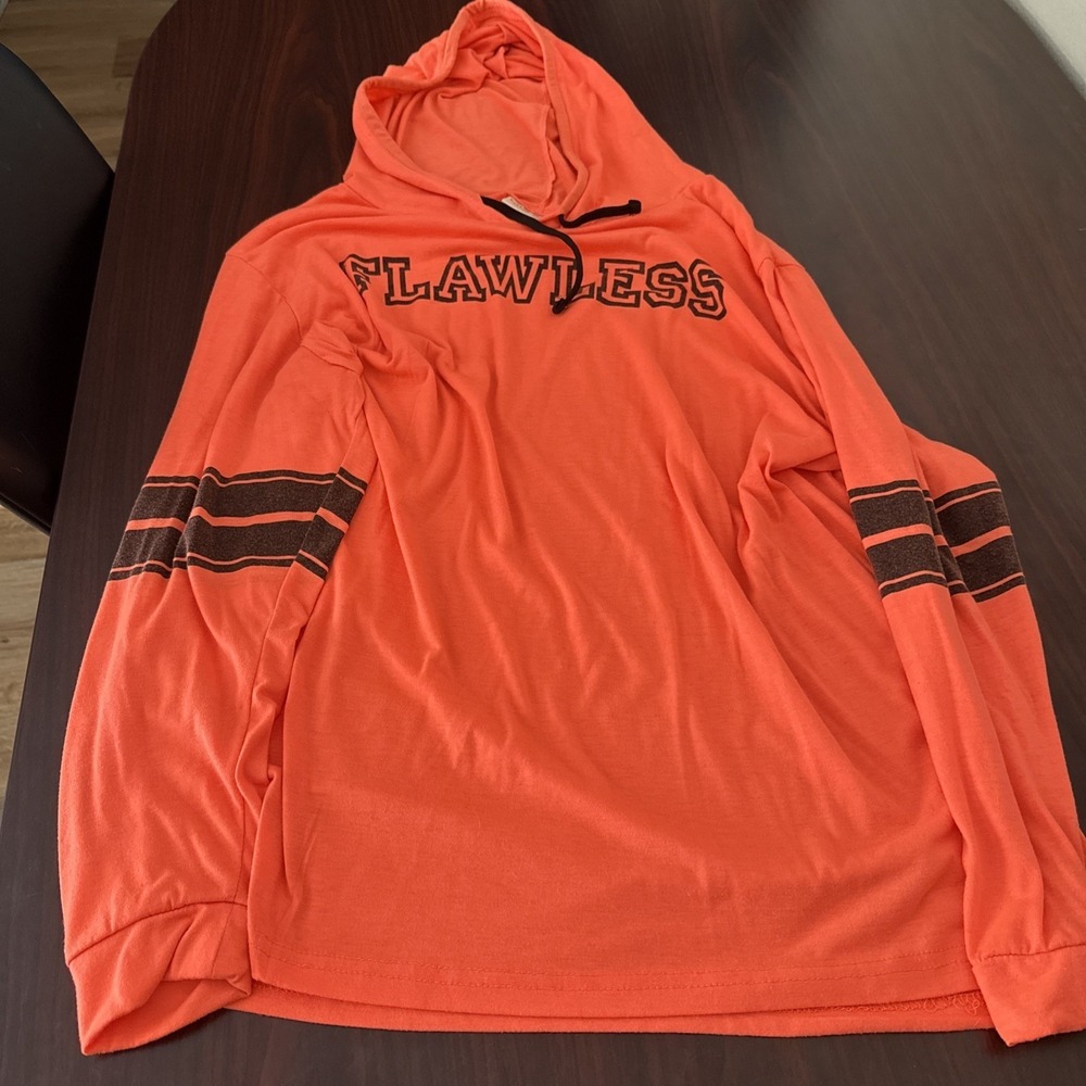 Bobbie Brooks Orange Flawless Graphic Hooded Shirt Hoodie 2XL Plus Size Womens